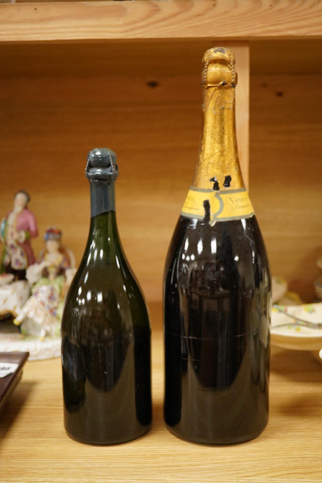 A bottle of Dom Perignon Champagne, 1959 and a magnum of Veuve Cliquot Ponsardin 1945